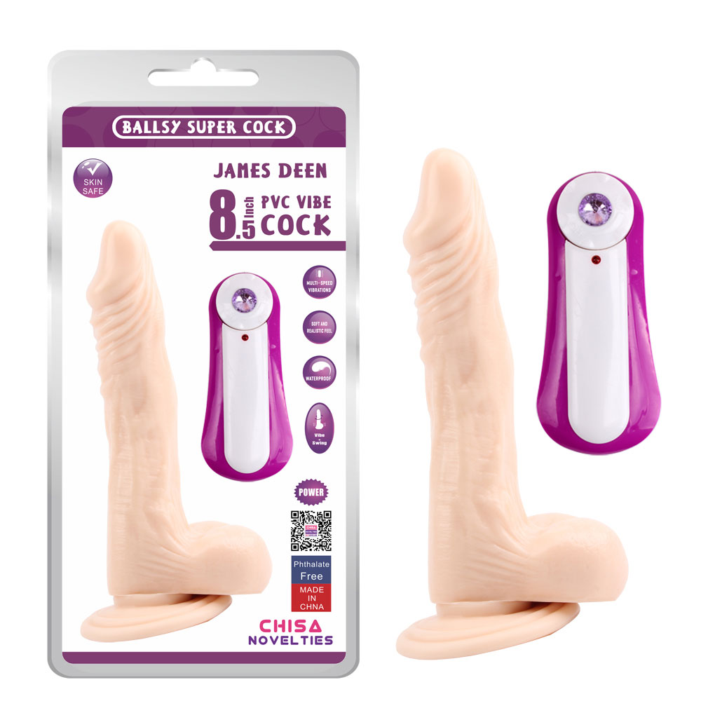 JAMES DEEN 8.5 တုန်ခါနေသော Dildo-Flesh